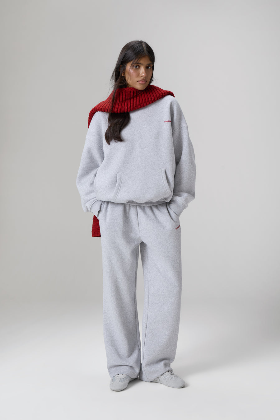 Seekers Brand Hoodie in Grey Melange