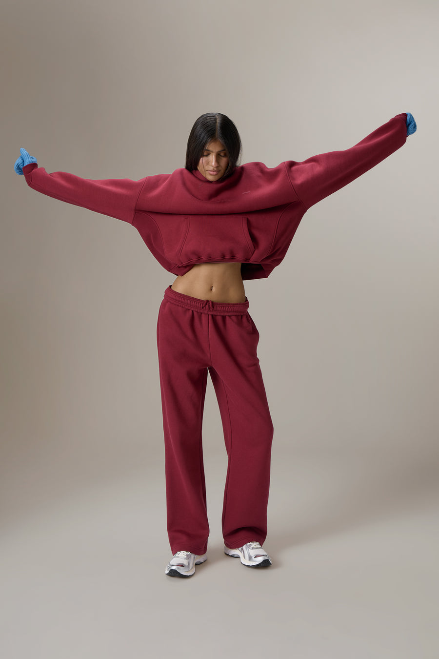 Seekers Classic Wide Leg Sweatpants in Burgundy