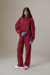 Seekers Classic Wide Leg Sweatpants in Burgundy
