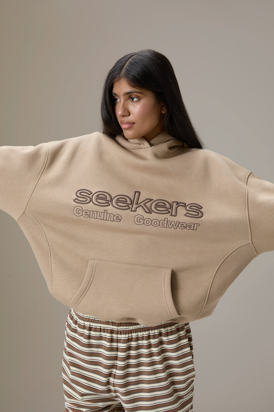 Seekers Goodwear Hoodie in Teddy Beige