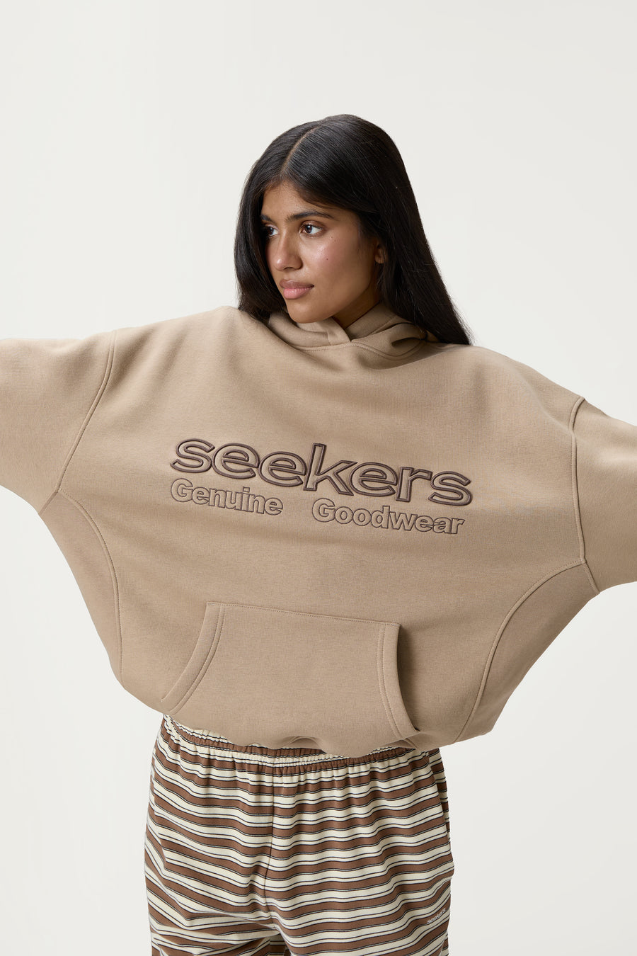 Seekers Goodwear Hoodie in Beige