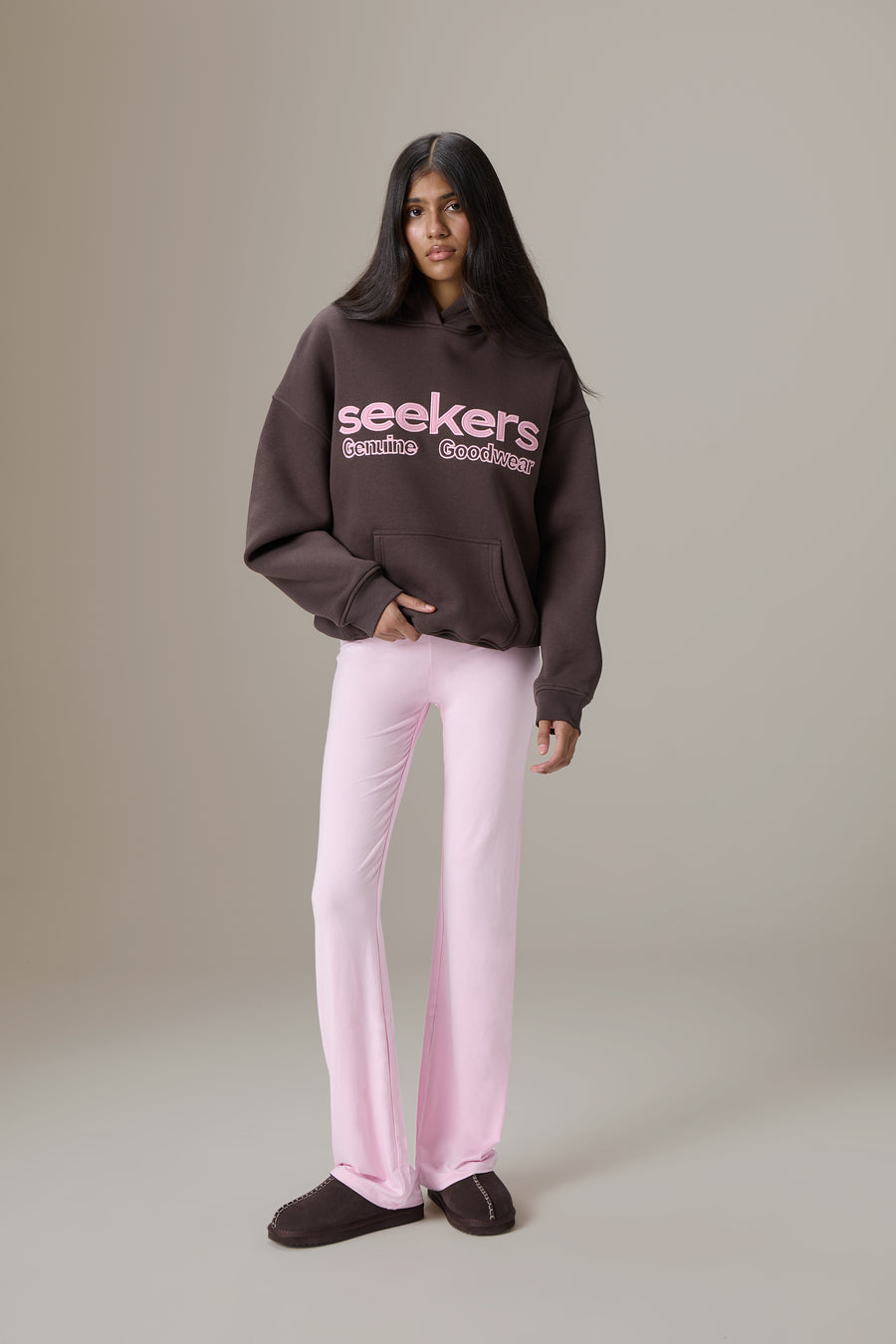 Seekers Goodwear Hoodie in Chocolate Brown