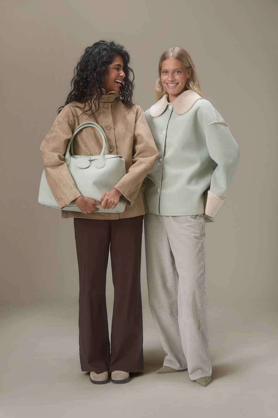 Elmer Faux Suede Button Jacket in Tan