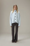 Eccles Button Cardigan in Powder Blue