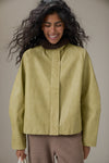 Bramley Faux Leather Jacket in Apple Green