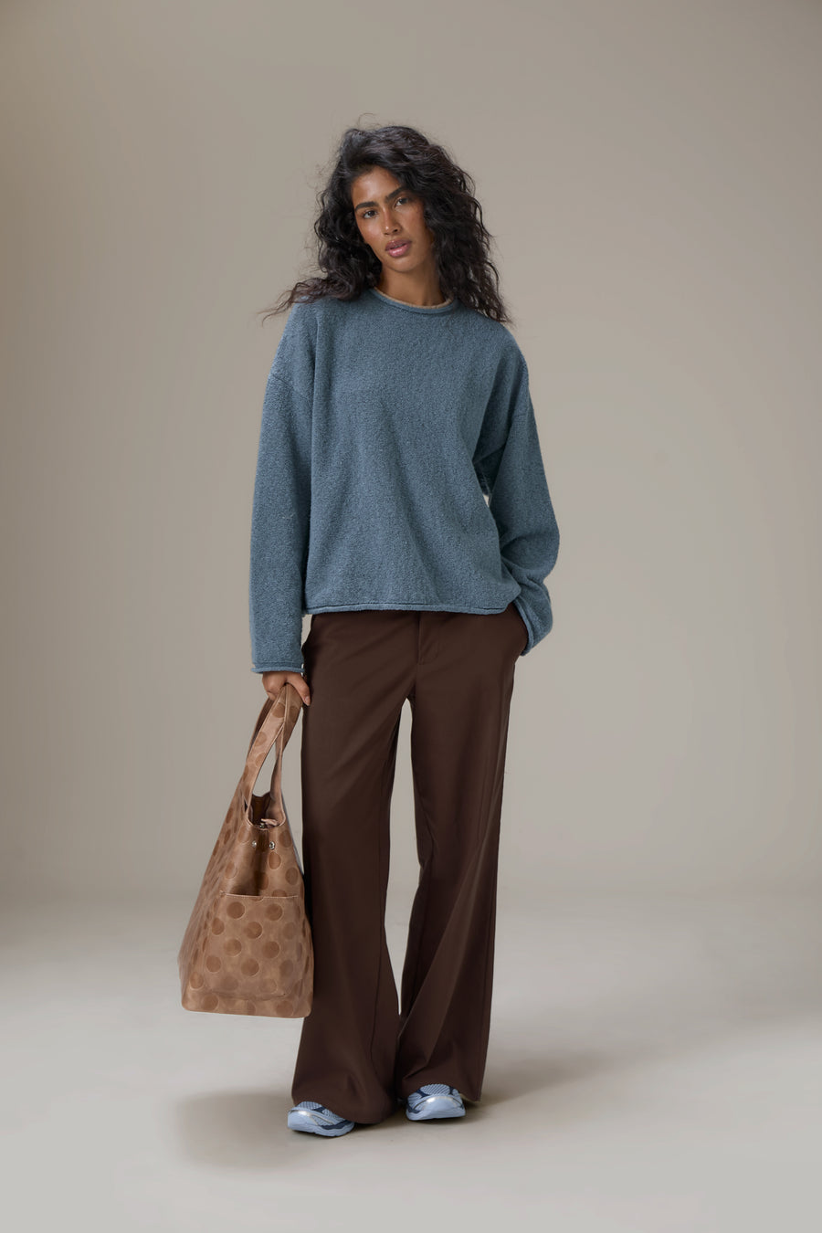 Parker Layered Knit Jumper in Blue