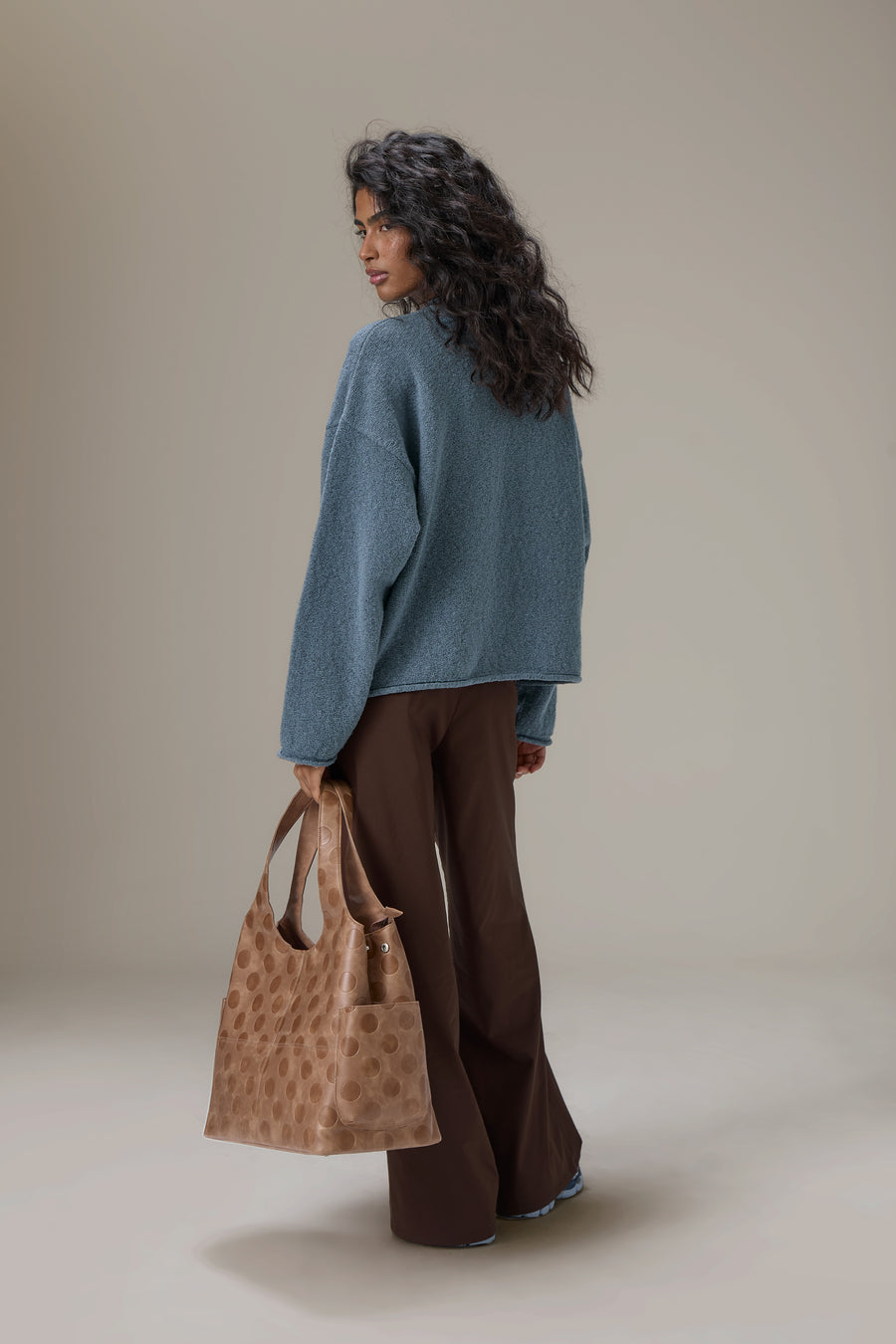 Parker Layered Knit Jumper in Blue