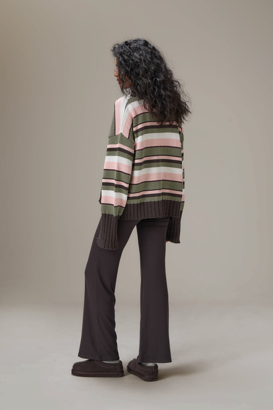 Chocolate Spring Roll Bella Stripe Roll Neck in Chocolate – Sisters and Seekers