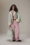 Mopsy Wide Leg Jeans in Washed Pink