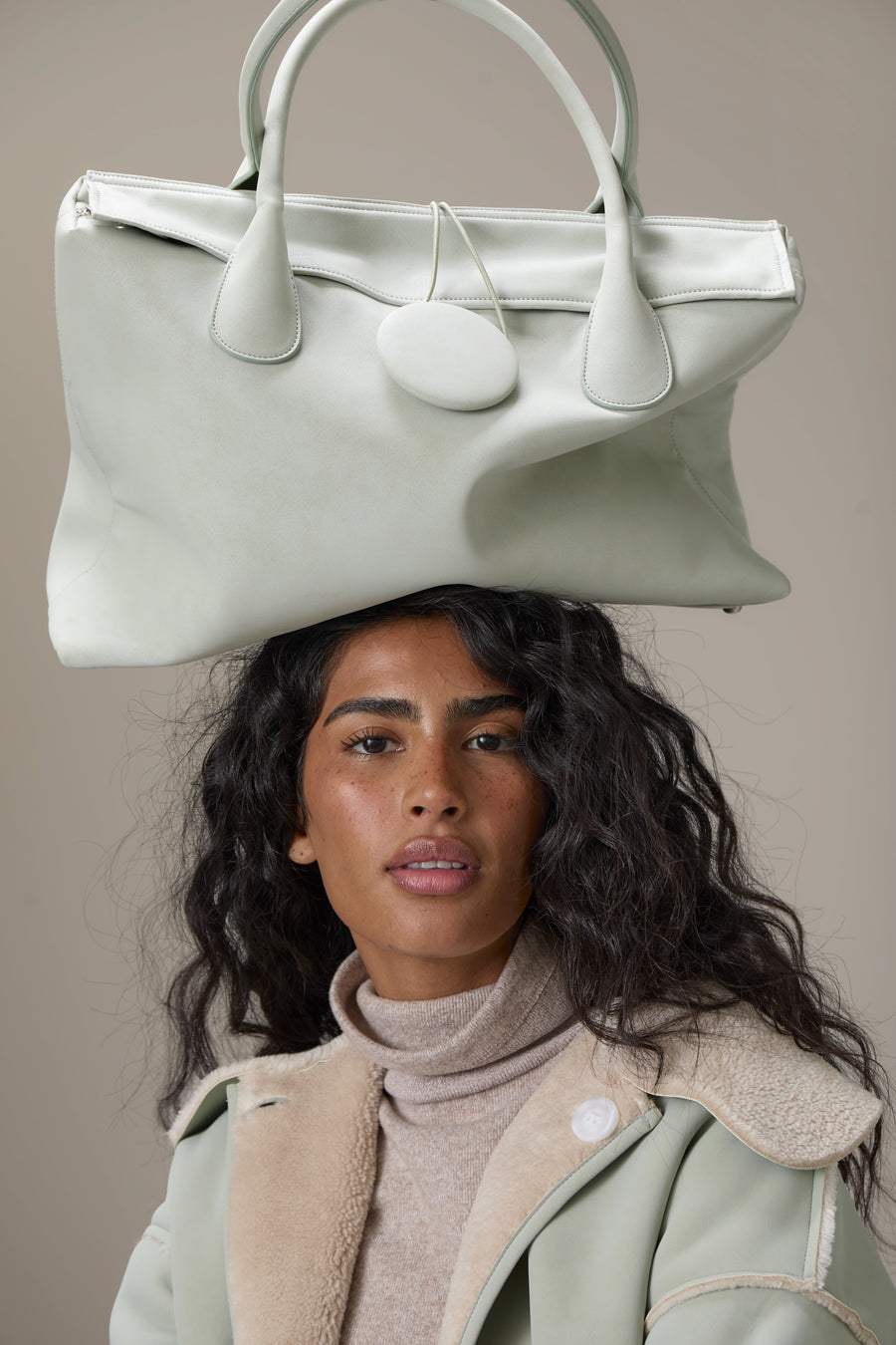 Tully Button Carryall Bag in Mint Foam
