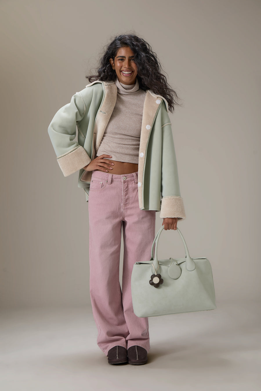 Tully Button Carryall Bag in Mint Foam