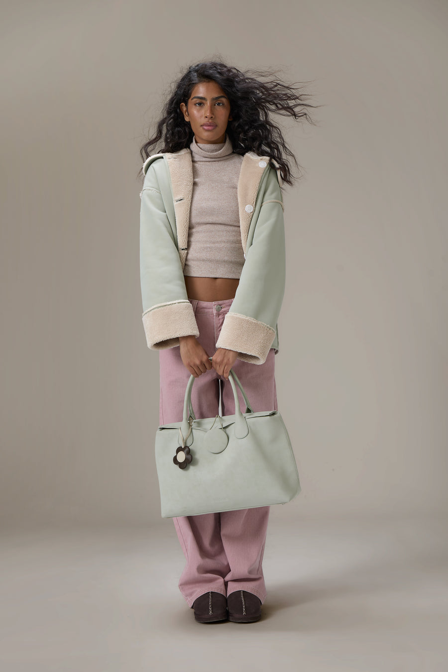 Tully Button Carryall Bag in Mint Foam
