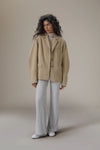 Malt Oversized Cord Blazer in Classic Beige