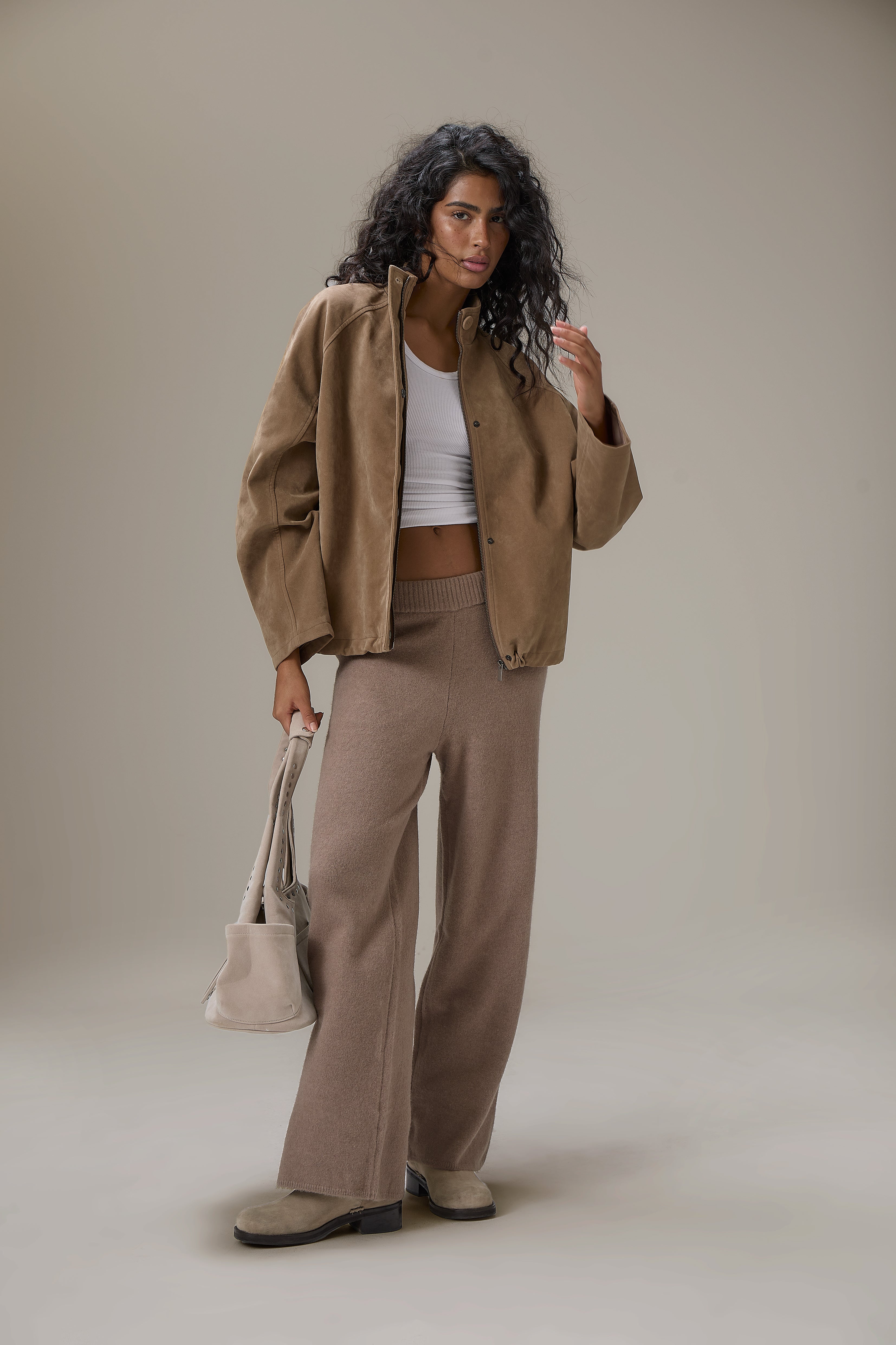 Lady Faux Suede Jacket