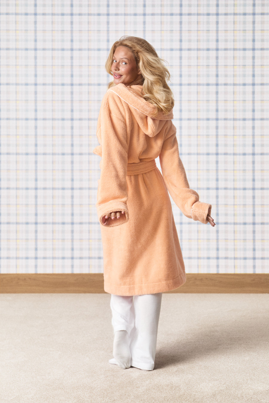 Seekers Cotton Bathrobe in Peach