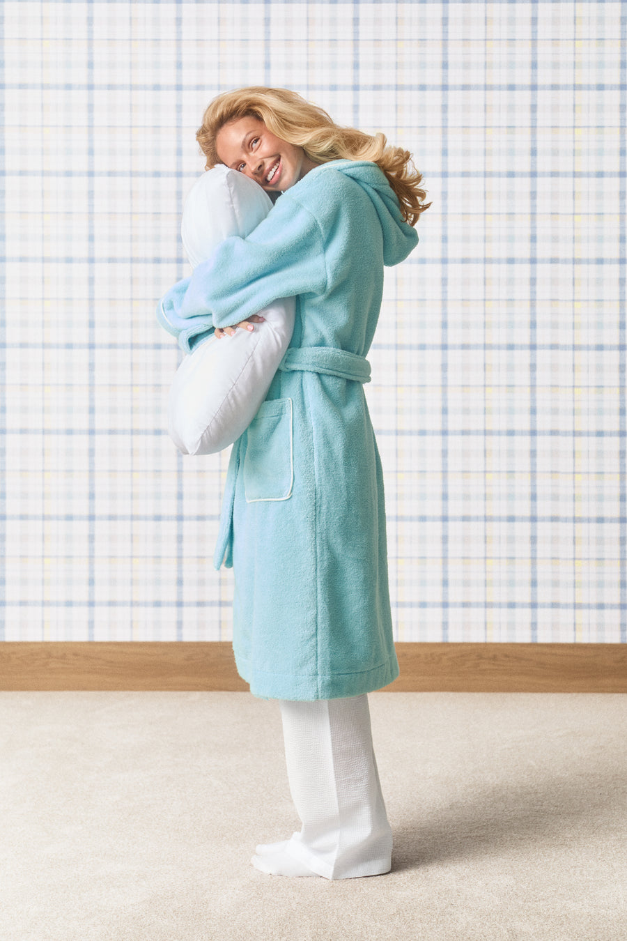 Seekers Cotton Bathrobe in Aqua