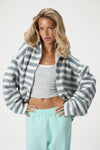 Jasper Knit Hoodie Zip Up in Grey