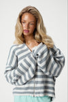 Jasper Knit Hoodie Zip Up in Grey