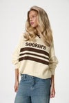Peggy Logo Knit Sweater in Cream