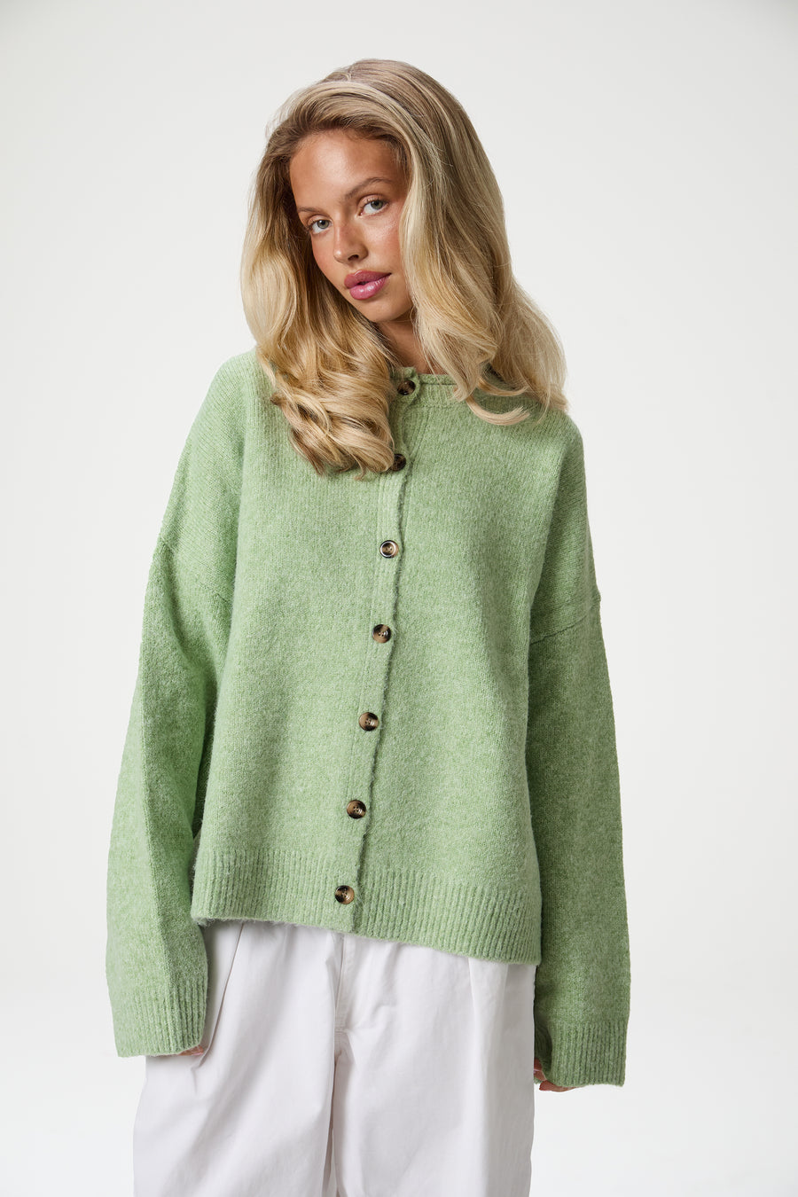 Jones Cardigan in Apple Green