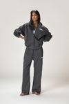 Seekers Sports Zip Up Hoodie in Charcoal