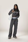 Seekers Sports Wide Leg Sweatpants in Charcoal