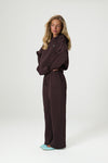 Seekers Classic Wide Leg Sweatpants in Dark Brown