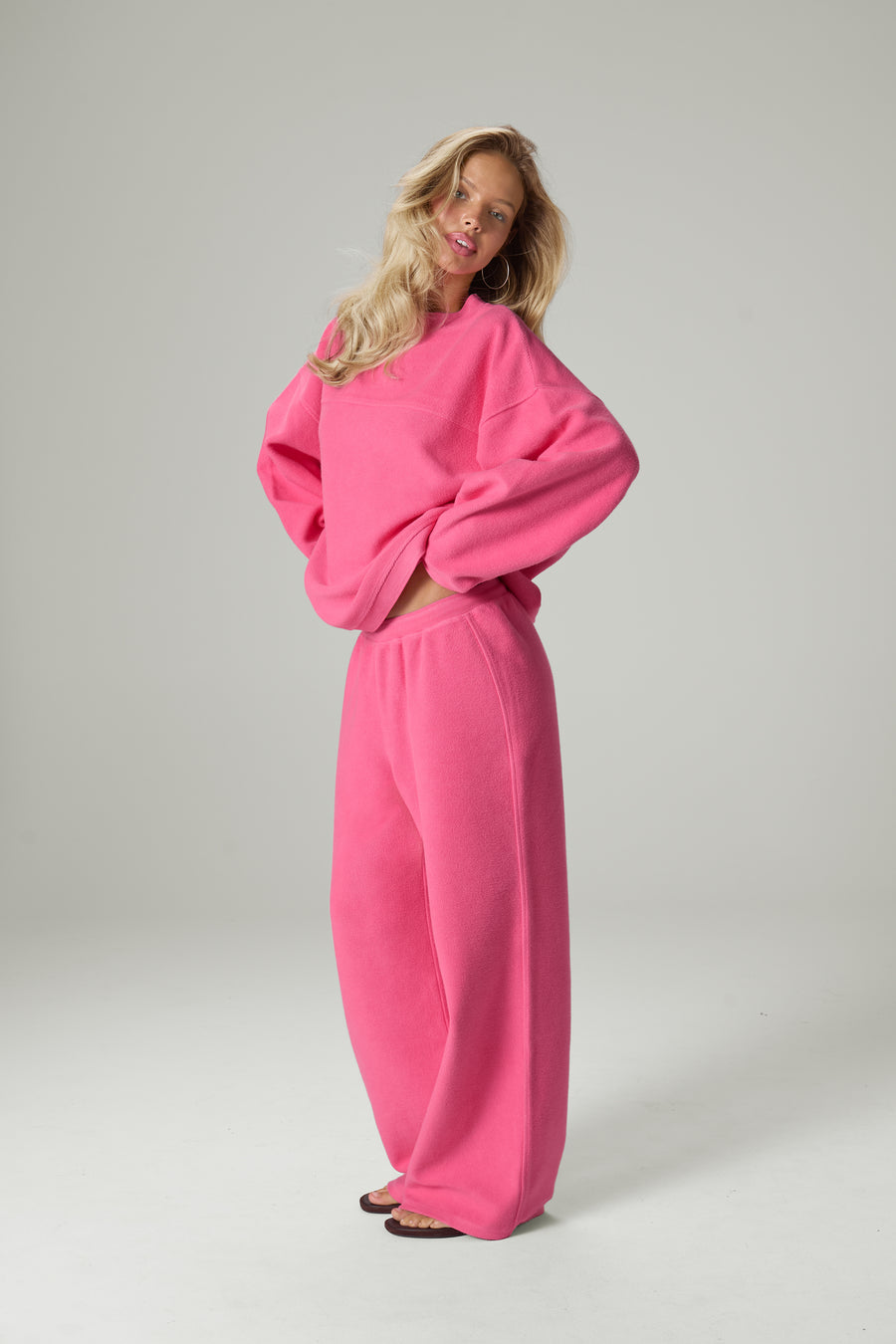 Seekie Brushed Sweatshirt in Hot Pink