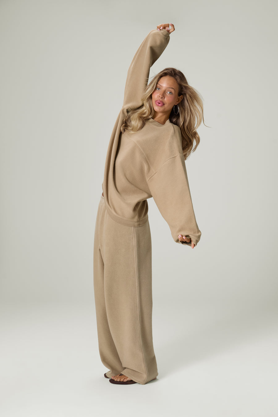Seekie Brushed Sweatshirt in Beige