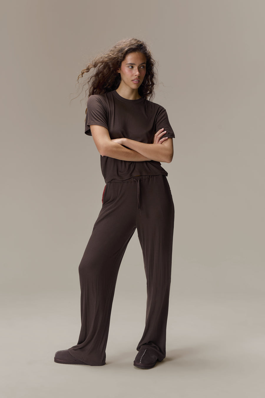 Seekers Sleepwear Modal Jersey Pants in Brown