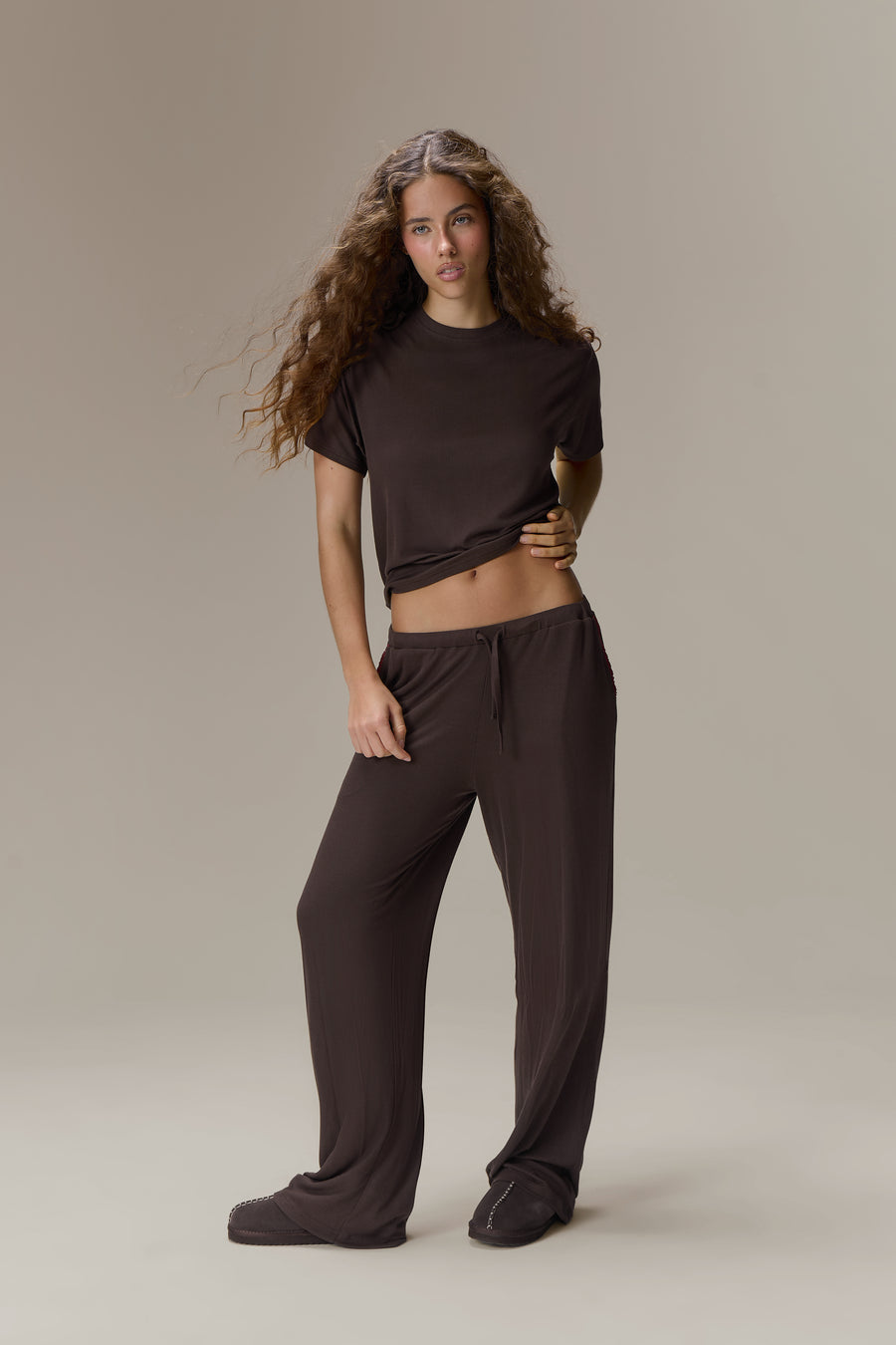 Seekers Sleepwear Modal Jersey Pants in Brown