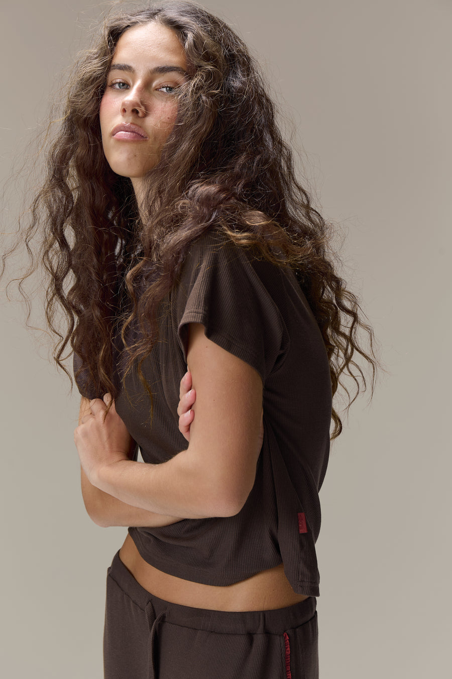 Seekers Sleepwear Modal Jersey Tee in Brown