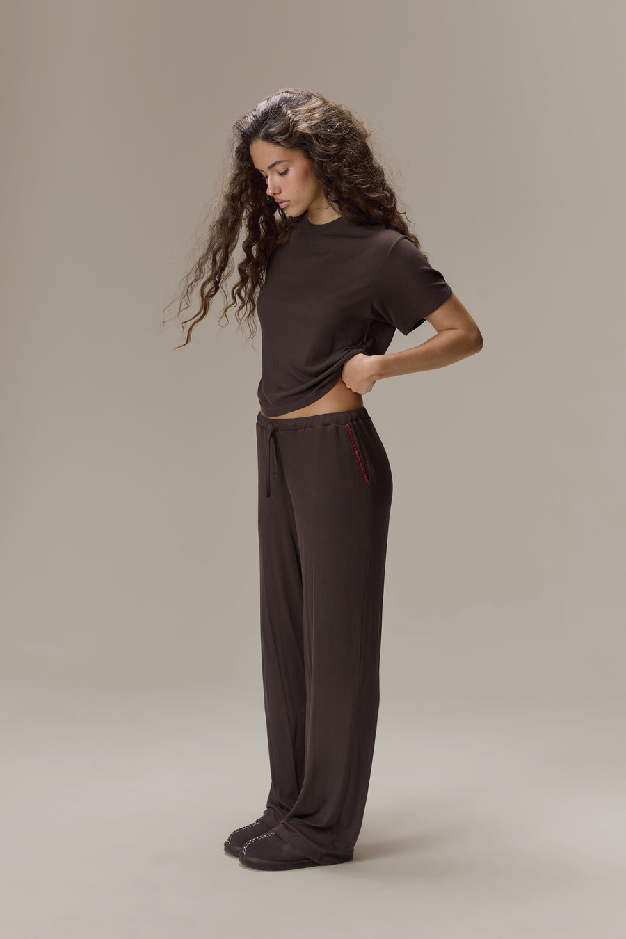 Seekers Sleepwear Modal Jersey Pants in Brown