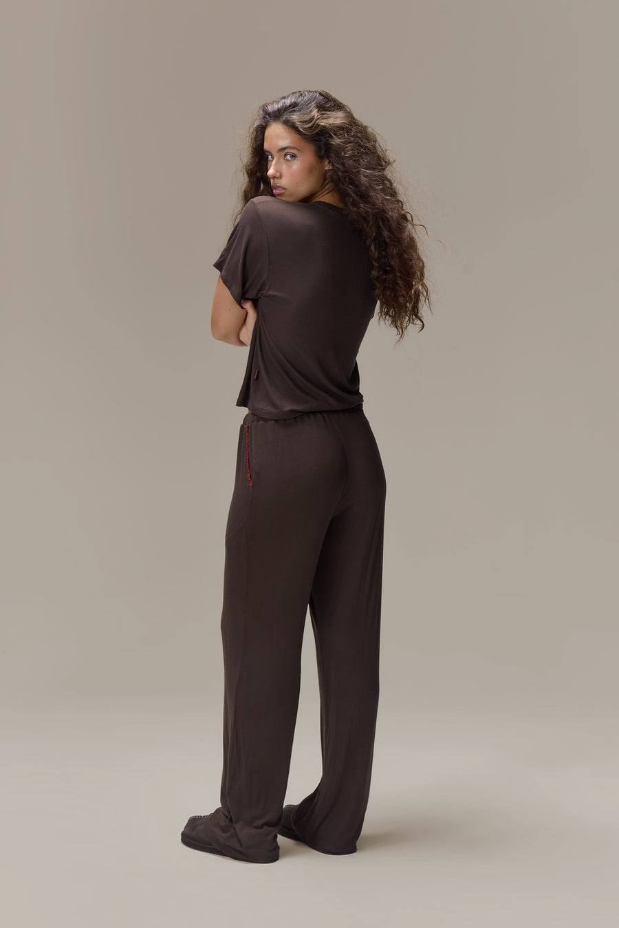 Seekers Sleepwear Modal Jersey Pants in Brown