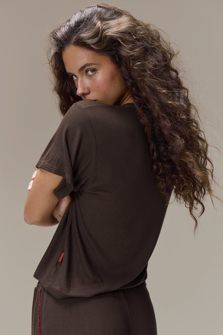 Seekers Sleepwear Modal Jersey Tee in Brown