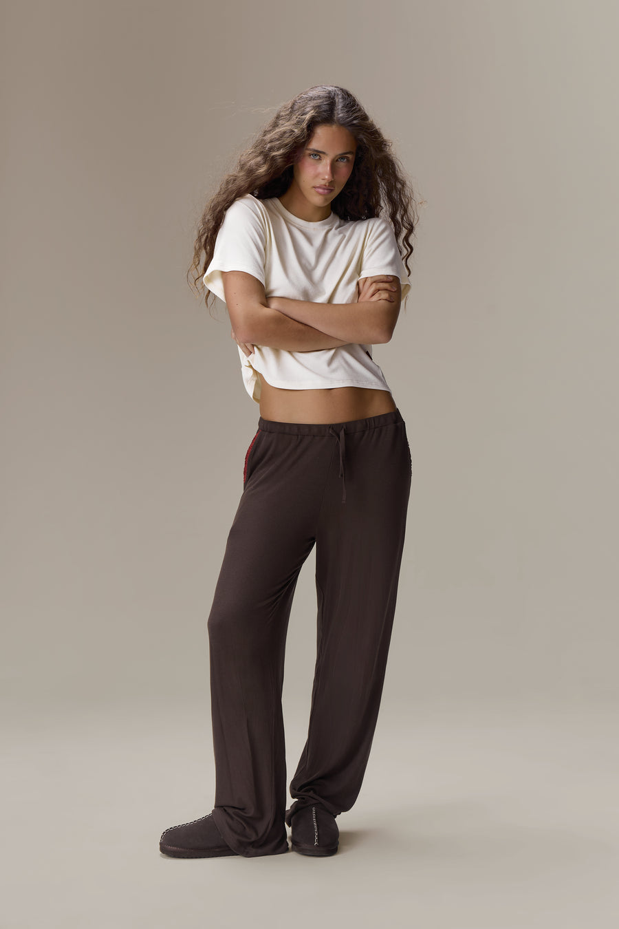 Seekers Sleepwear Modal Jersey Tee in Cream