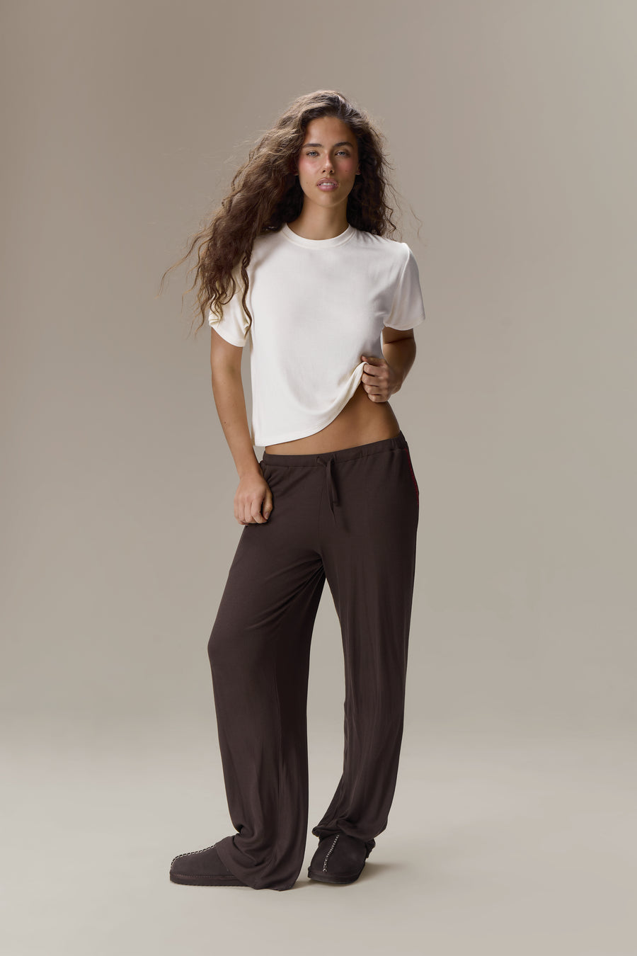 Seekers Sleepwear Modal Jersey Tee in Cream