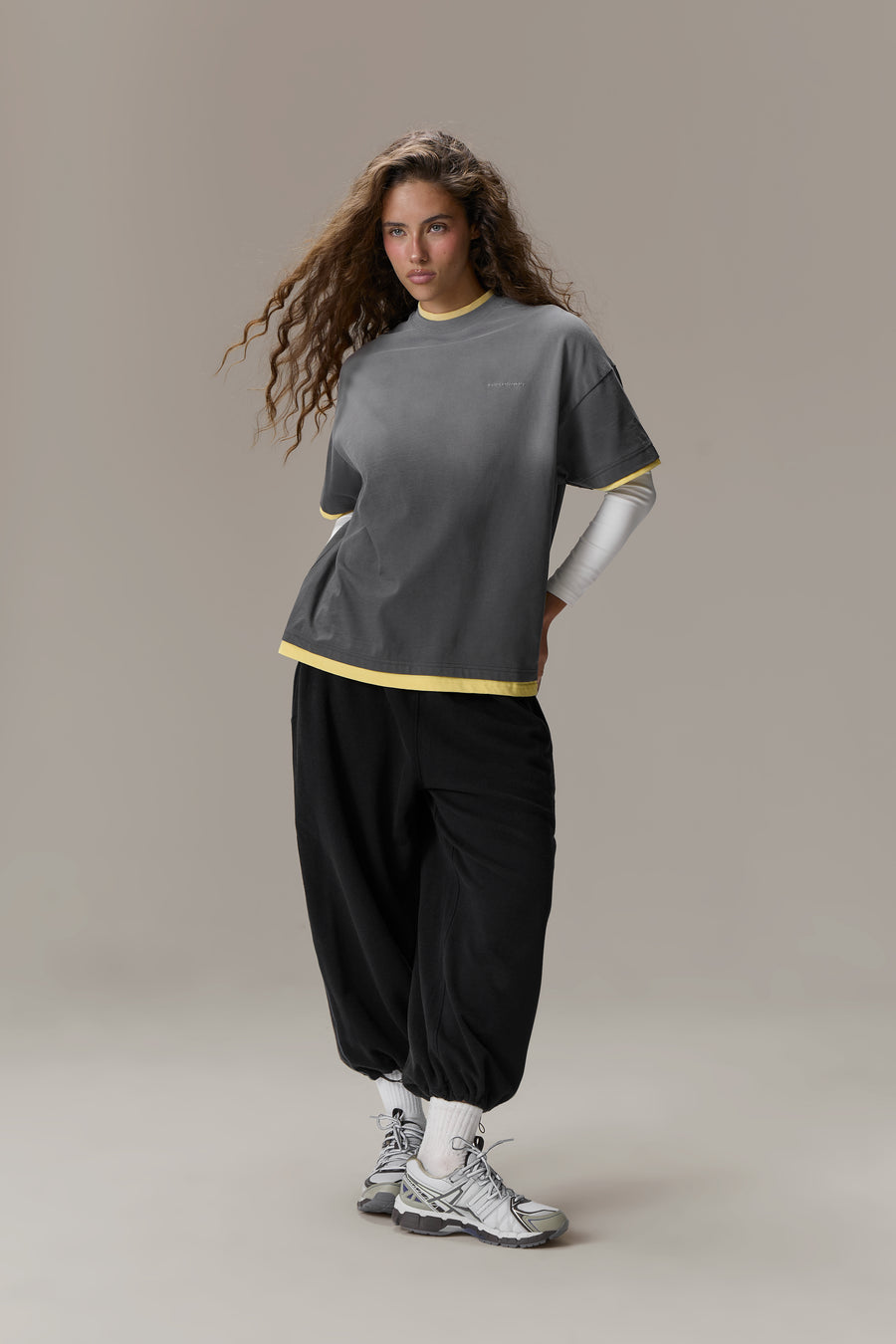 Alban Oversized Tee in Washed Charcoal