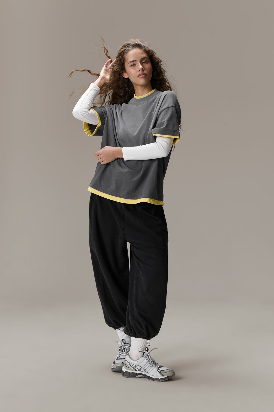 Alban Oversized Tee in Washed Charcoal