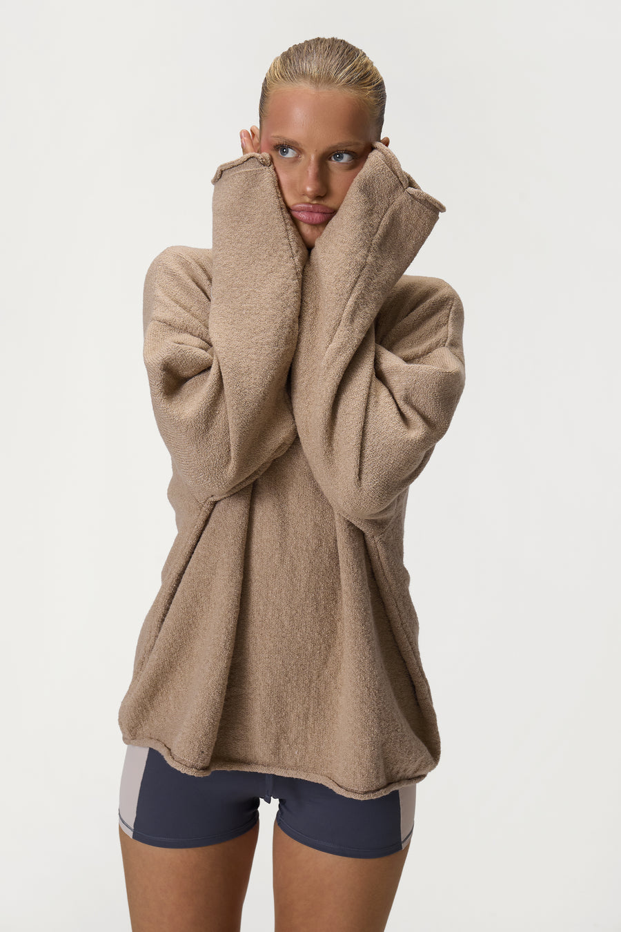Parker Layered Knit Jumper in Beige