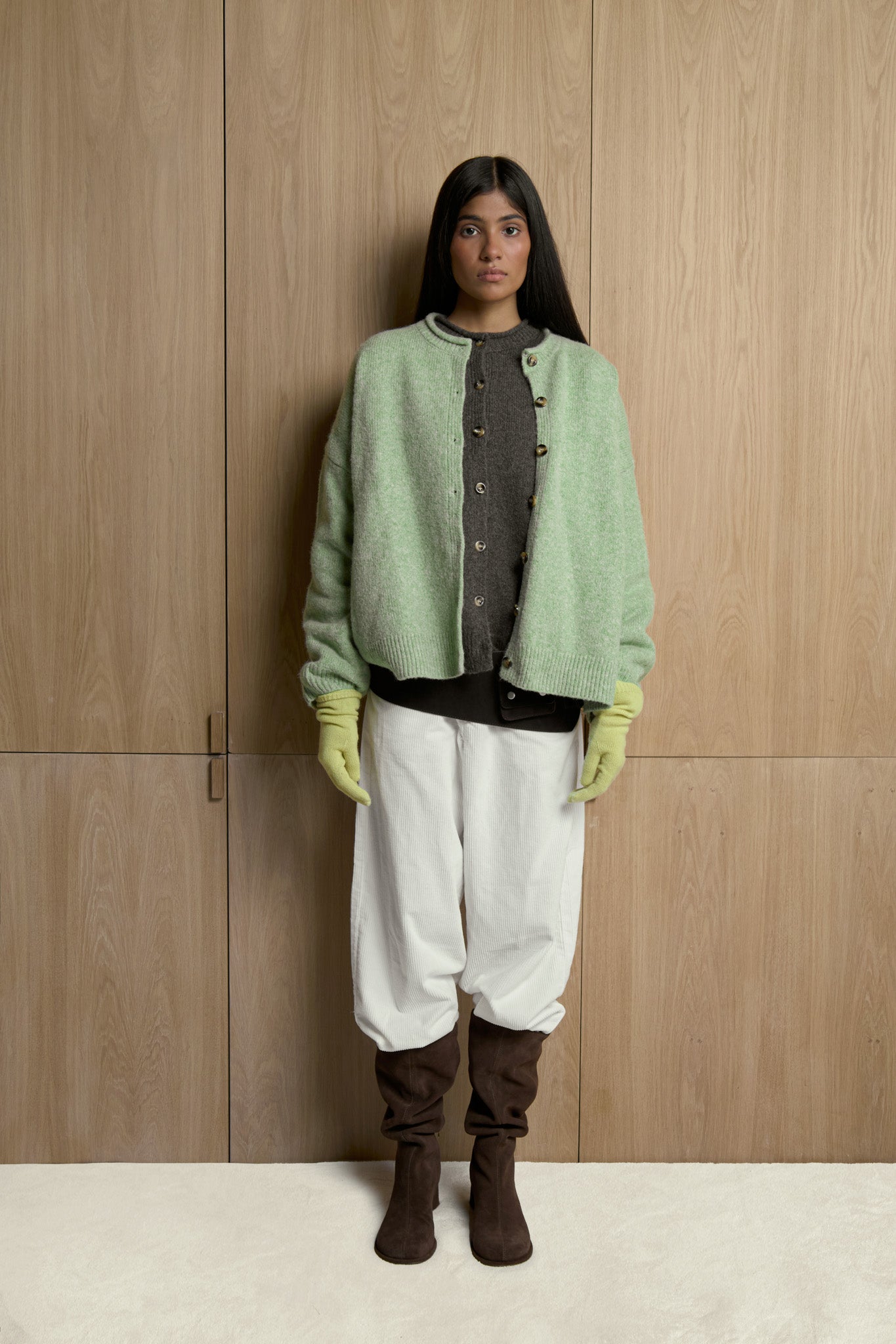 Jones Cardigan in Apple Green