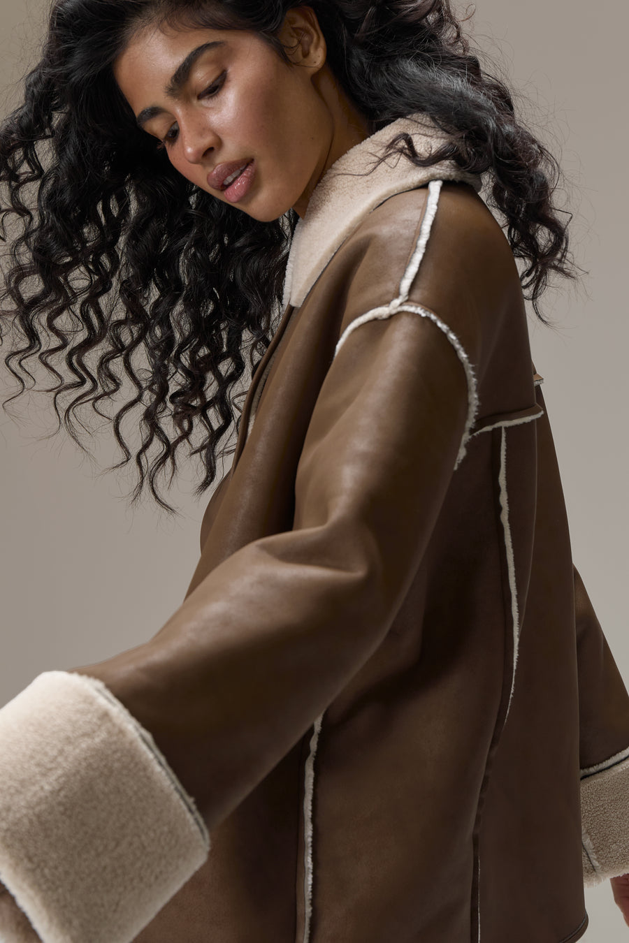 Tully Reversible Coat in Brown Bear