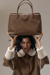 Tully Button Carryall Bag in Brown Bear