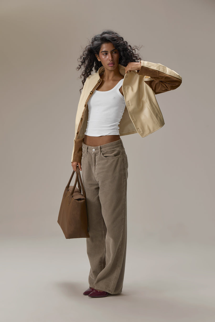 Benny Faux Leather Jacket in Yellow