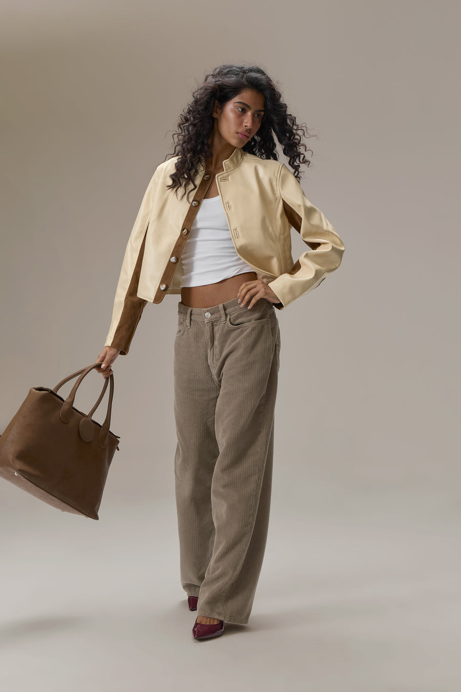 Benny Faux Leather Jacket in Yellow