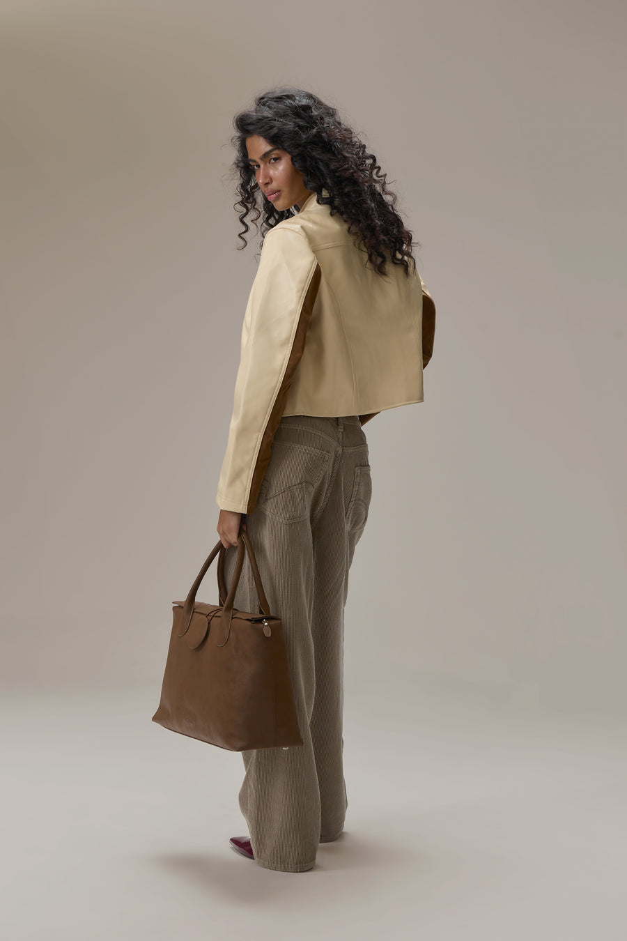 Benny Faux Leather Jacket in Yellow