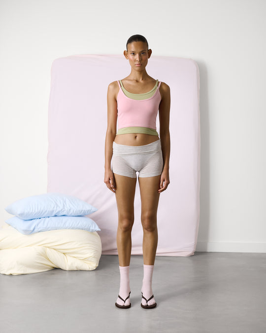 Huggie Layered Strappy Top in Soft Pink
