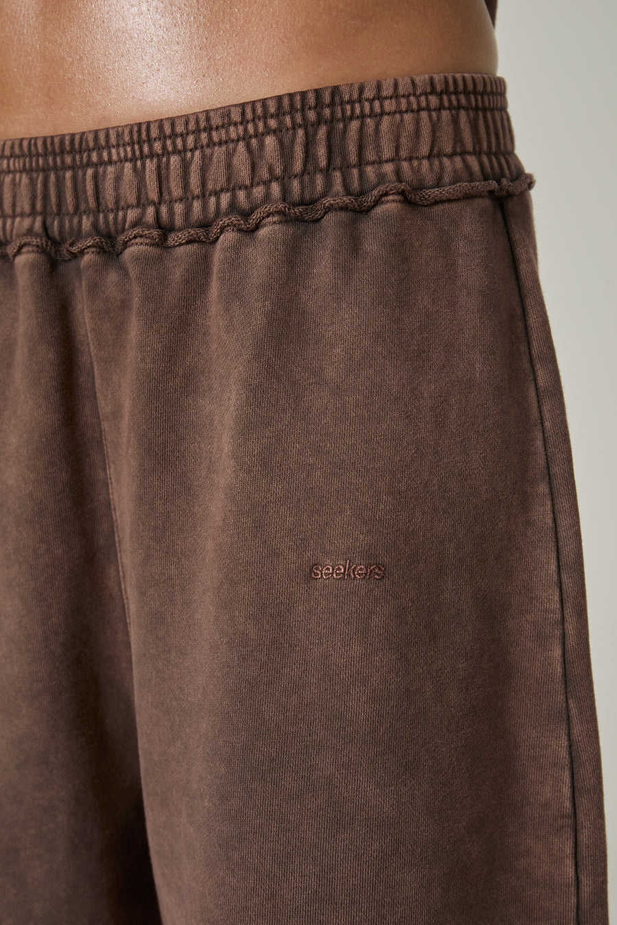 Slouch Wide Leg Sweatpants in Brown