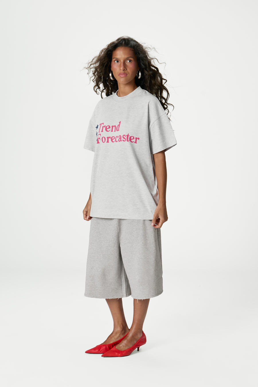 Forecaster Oversized Tee in Grey Marl