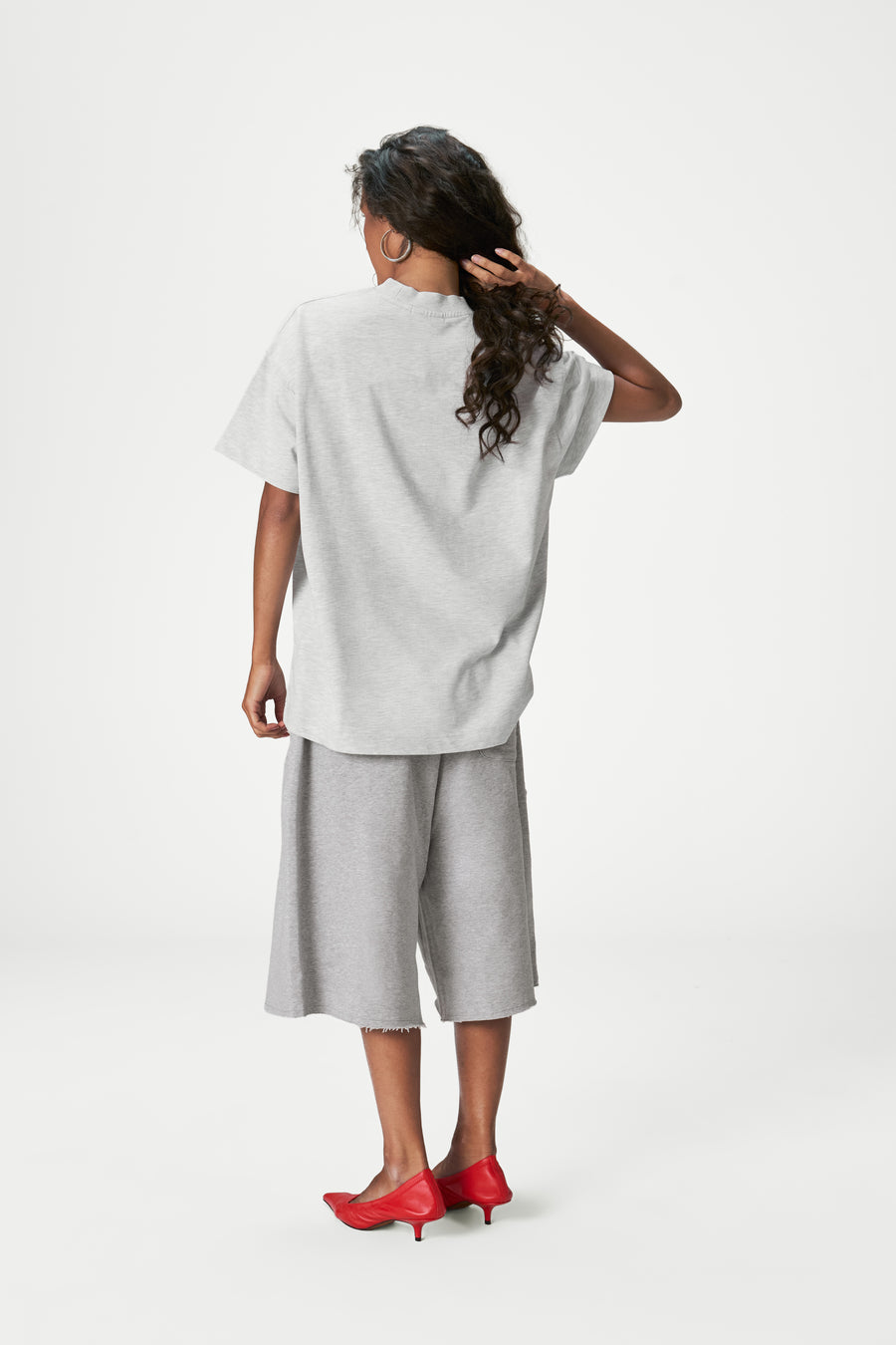 Forecaster Oversized Tee in Grey Marl